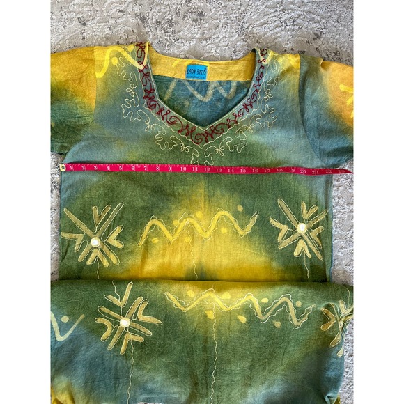 Lady Bird Embroidered Linen Blend Midi Dress Sz Medium - Picture 9 of 9